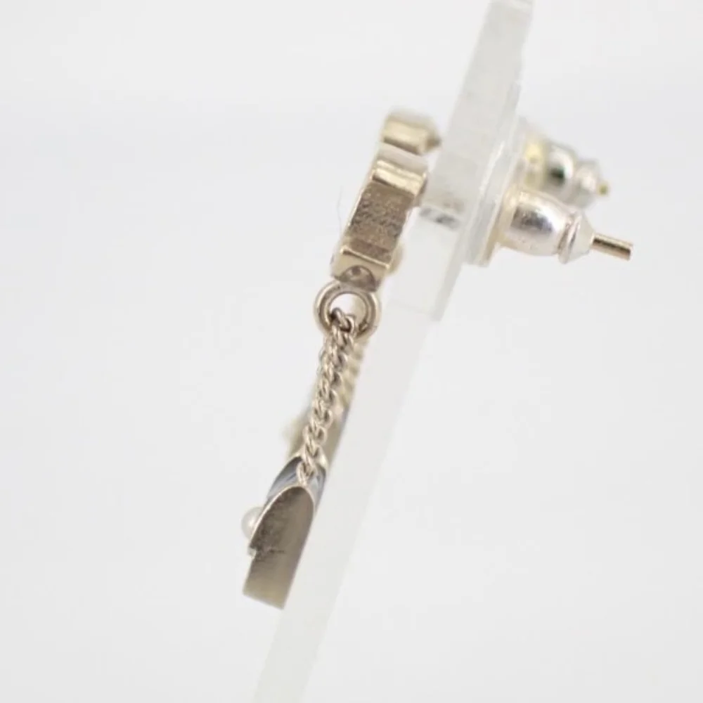 Chanel Black Enamel Bag Dangle Earrings with Pearl Accent Authentic Vintage - Picture 3 of 10